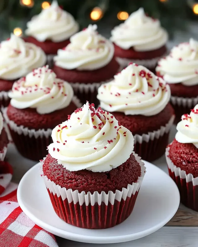 A delicious plate of Red Velvet Cupcakes