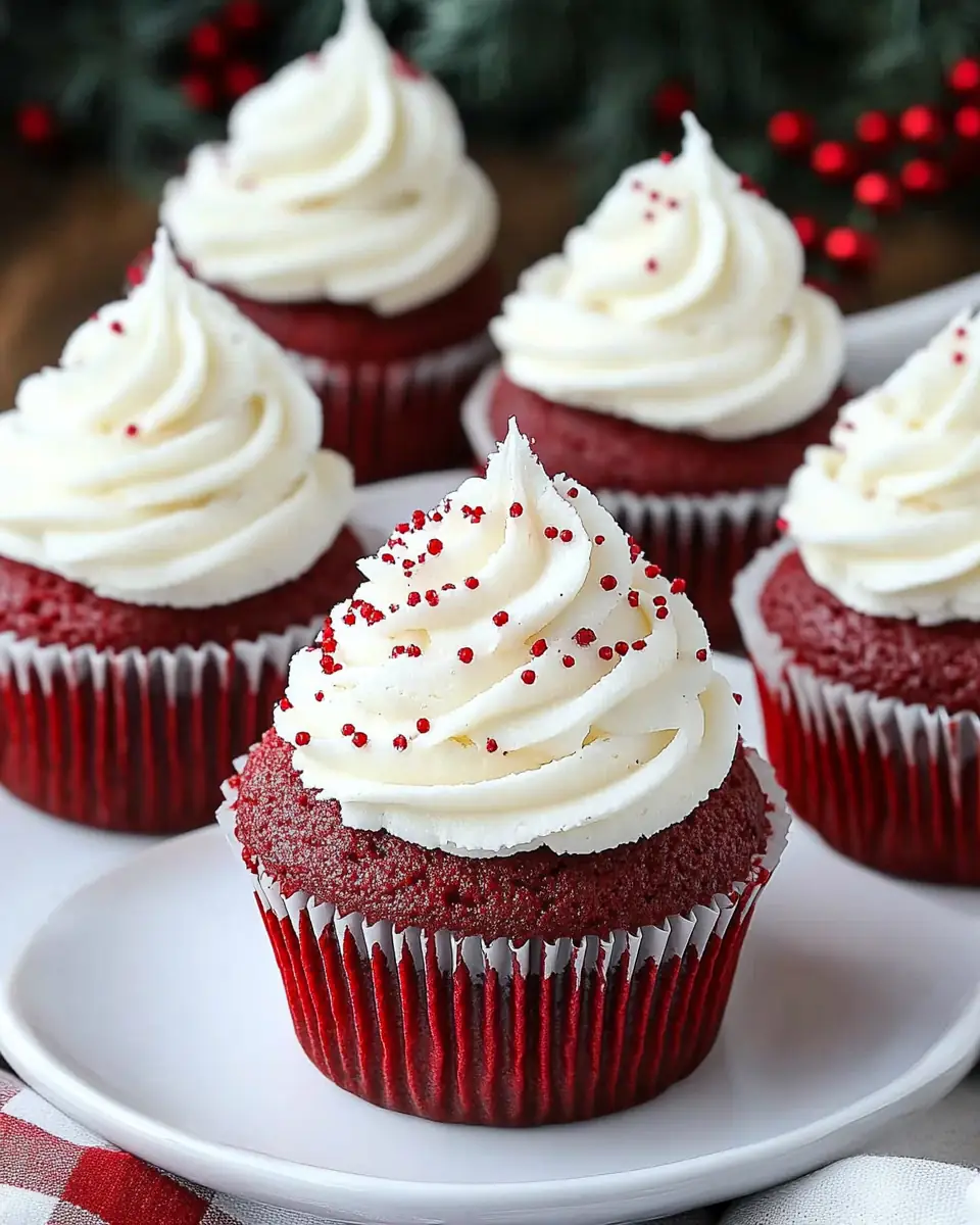 A delicious plate of Red Velvet Cupcakes