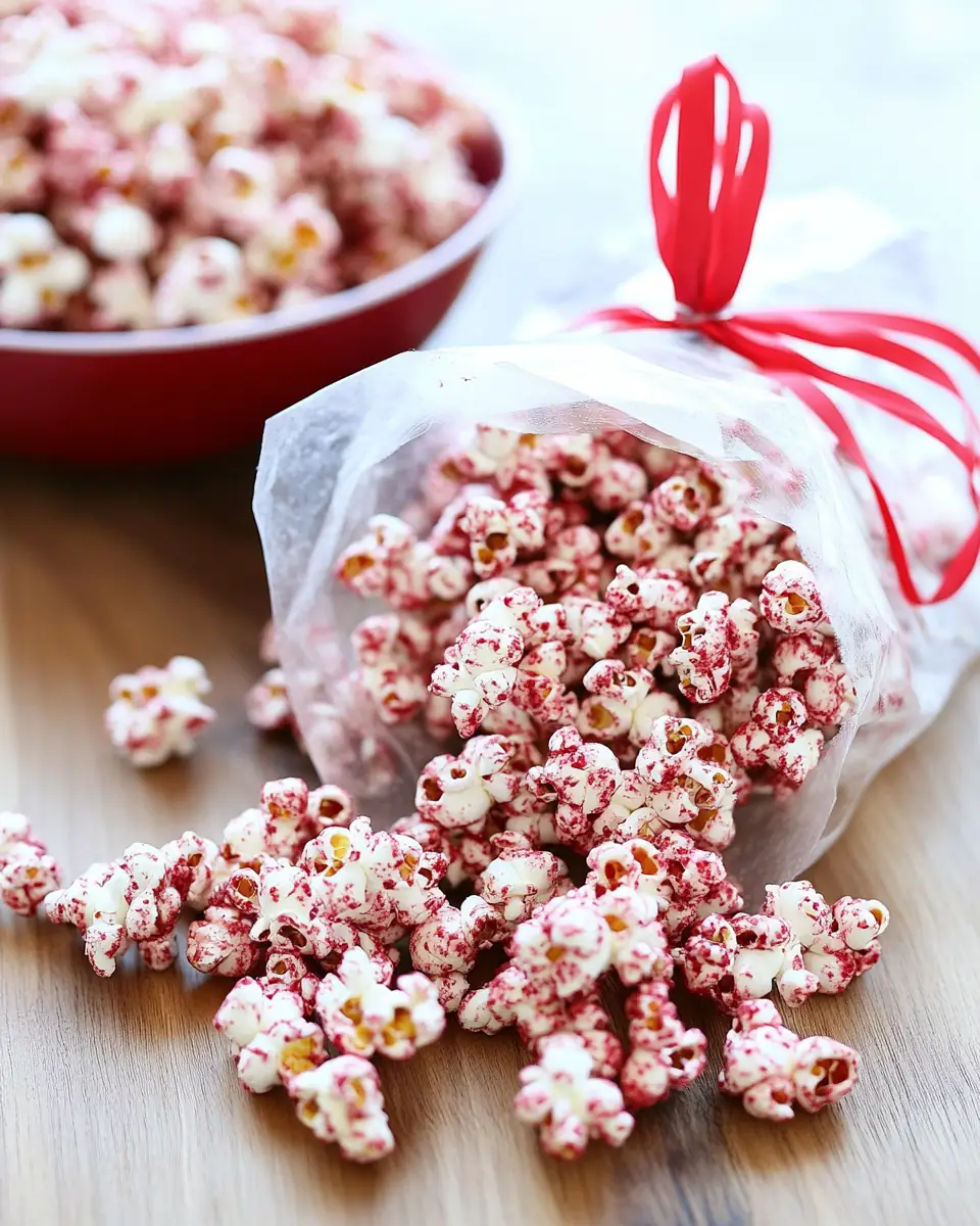 A delicious plate of Red Velvet Popcorn