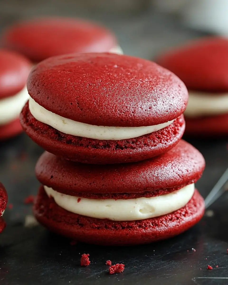 A delicious plate of Red Velvet Whoopie Pies