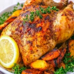 A delicious plate of Roasted Half Chicken