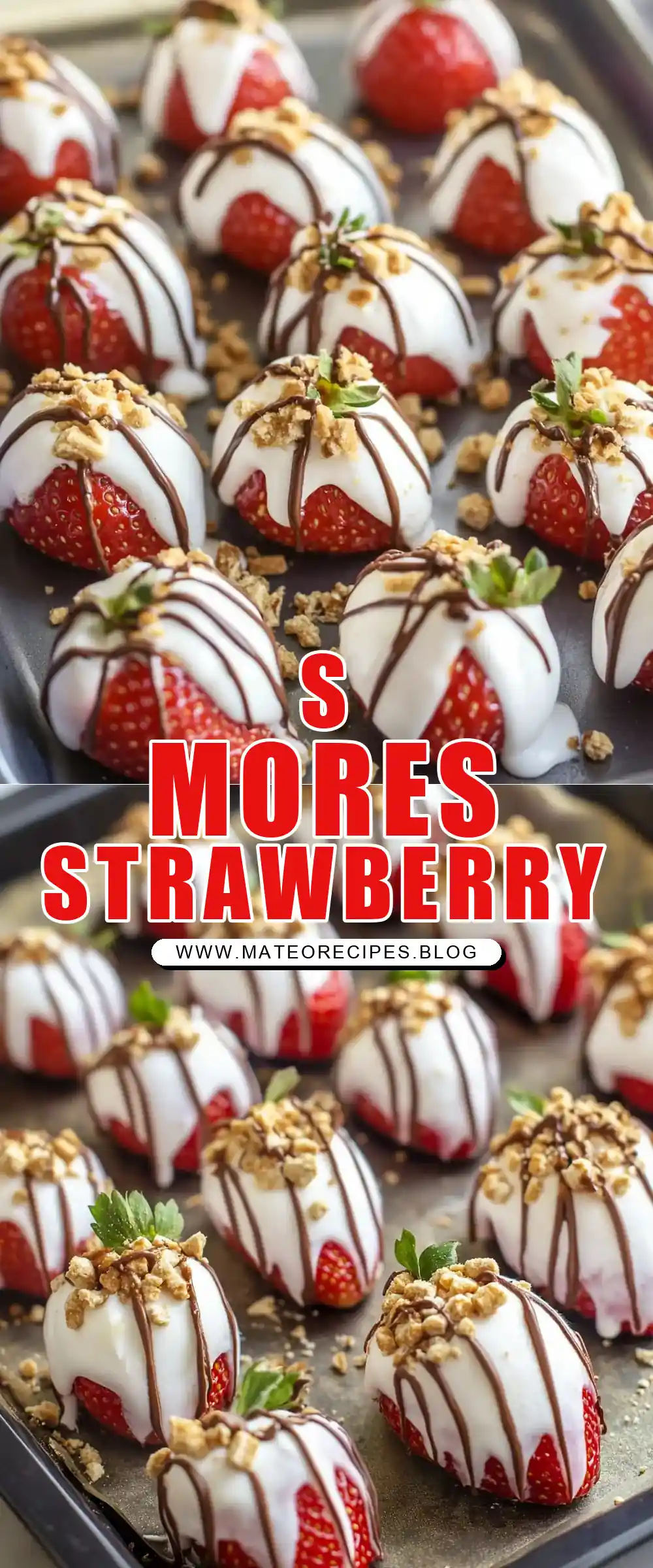Pinterest pin (Design 1) for S’more Dipped Strawberries Recipe