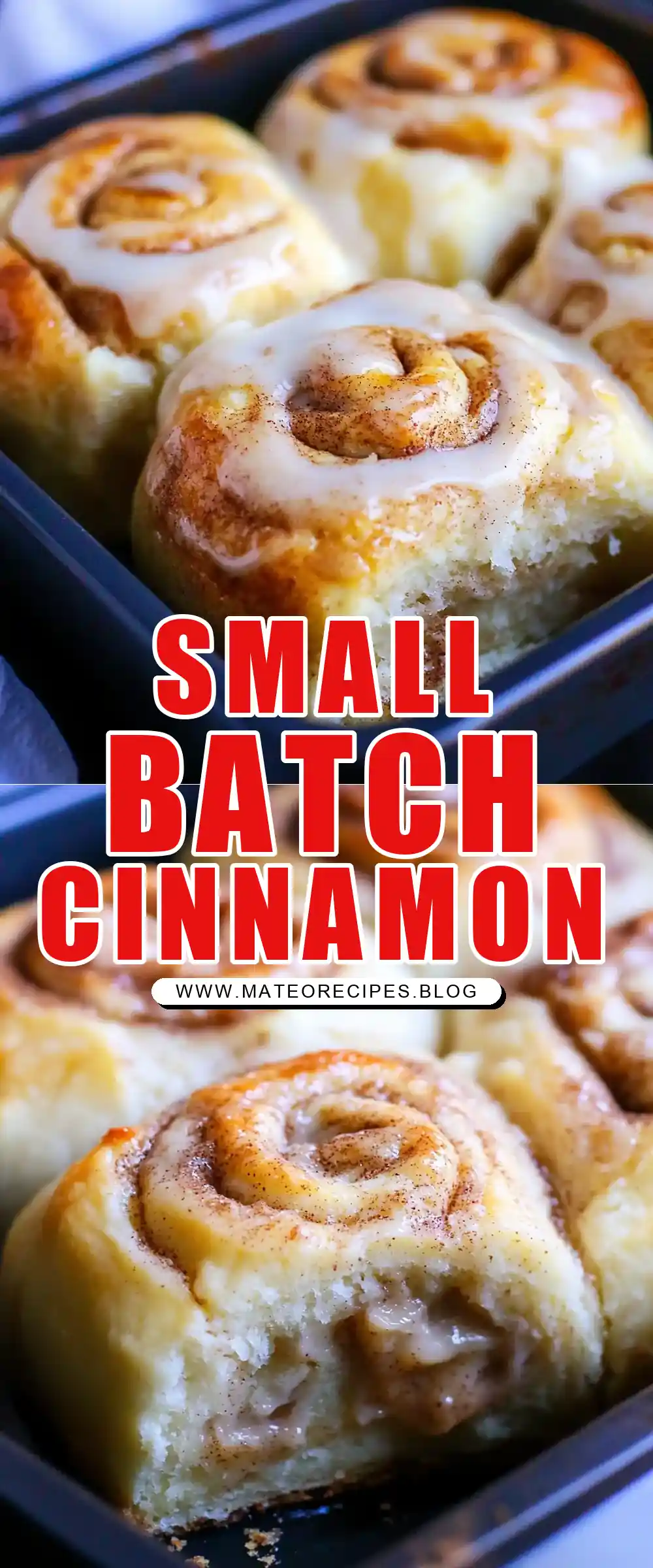 Pinterest pin (Design 1) for Small Batch Cinnamon Rolls
