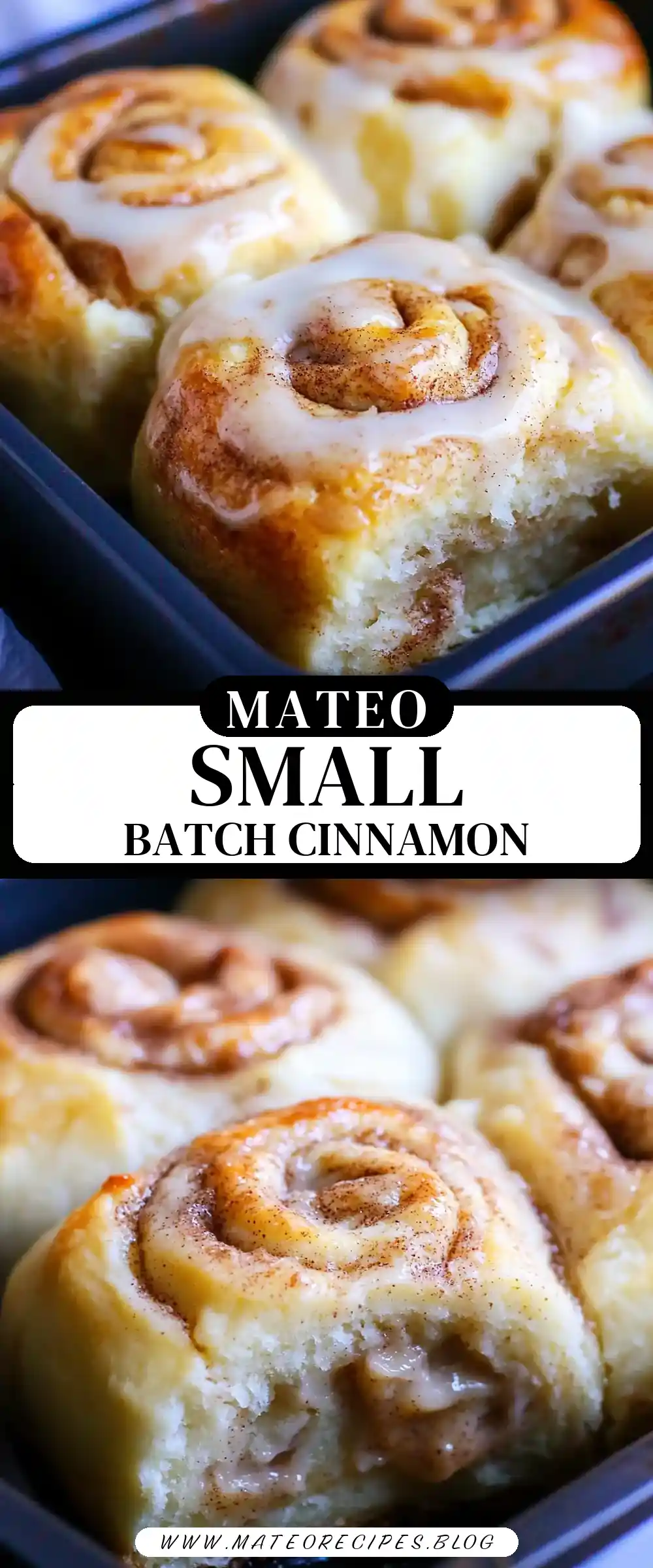 Pinterest pin (Design 3) for Small Batch Cinnamon Rolls