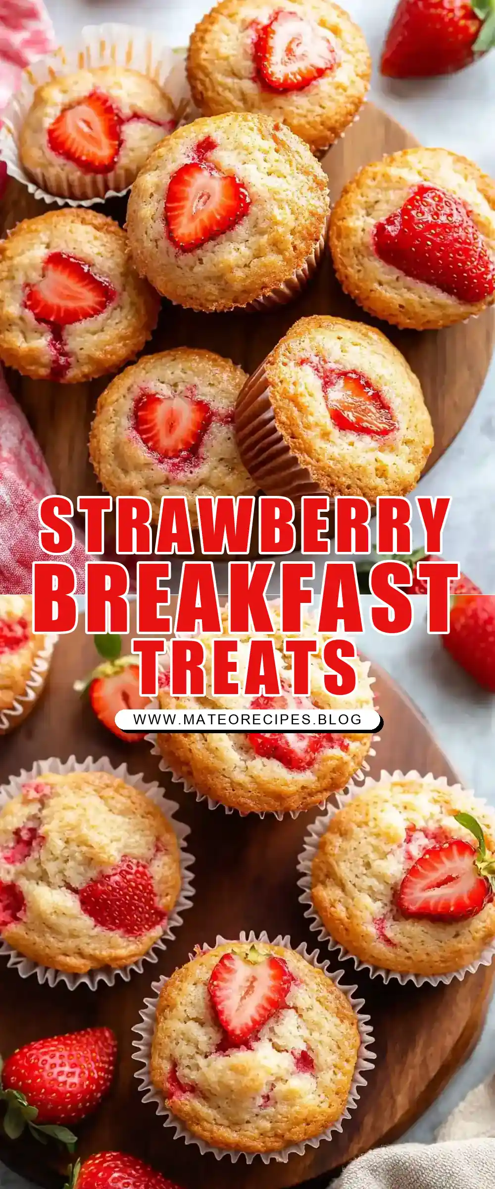 Pinterest pin (Design 1) for Strawberry Muffins