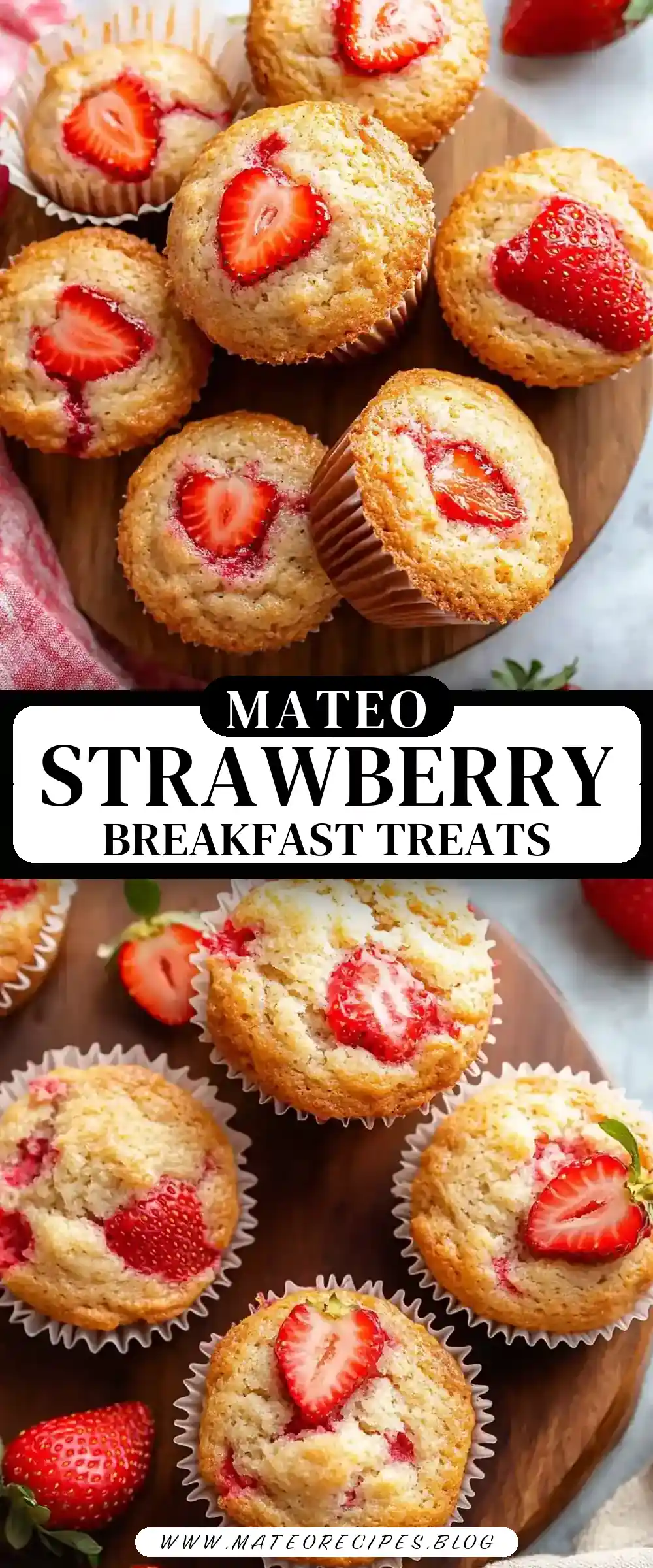 Pinterest pin (Design 3) for Strawberry Muffins