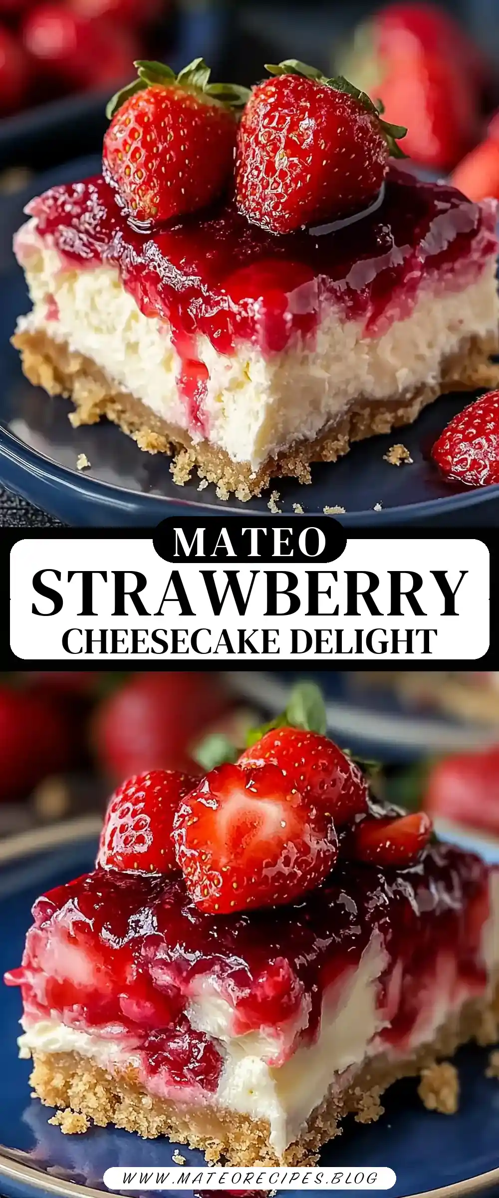 Pinterest pin (Design 3) for Strawberry Cheesecake Dump Cake π°π