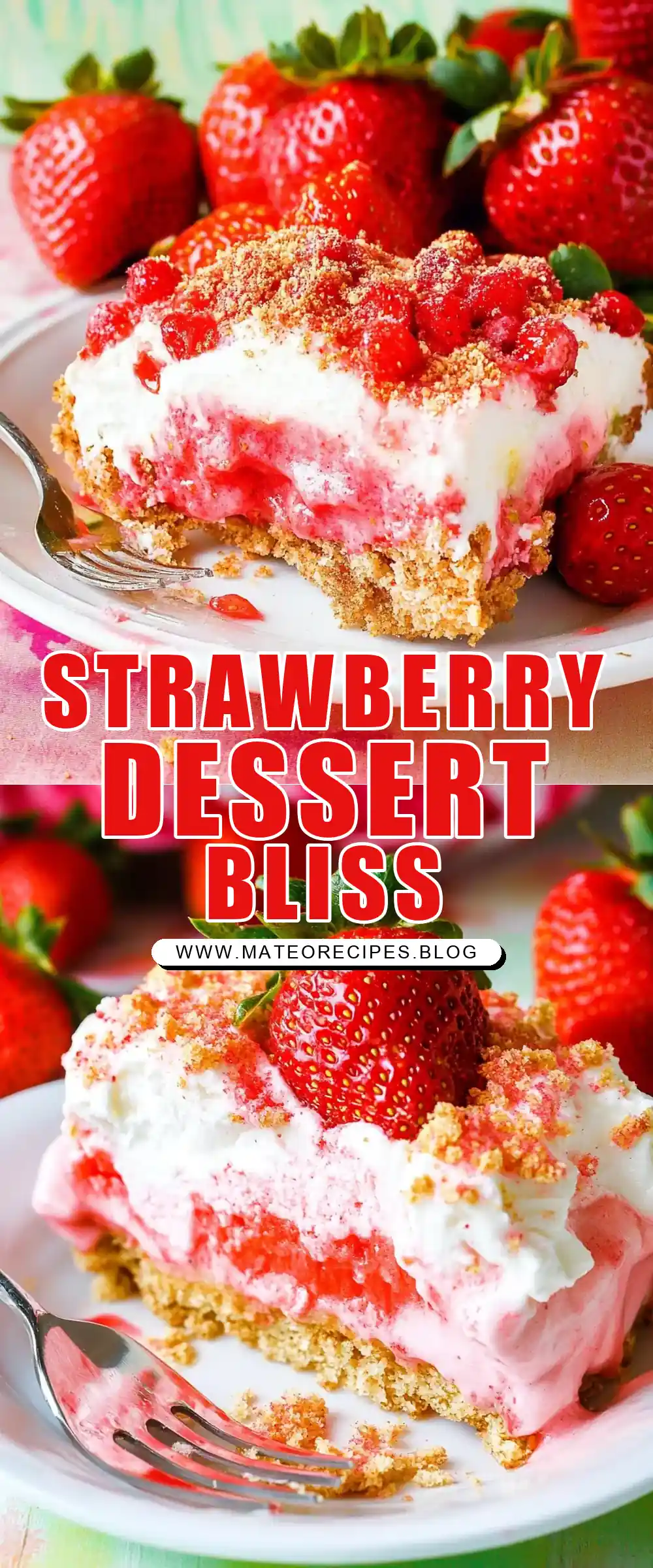 Pinterest pin (Design 1) for Strawberry Delight