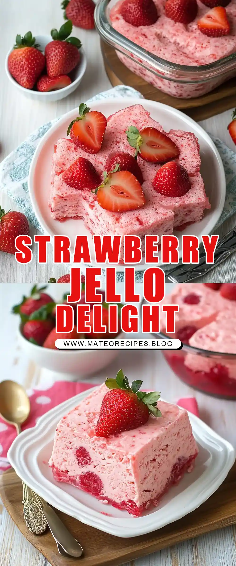 Pinterest pin (Design 1) for Strawberry Jello Salad