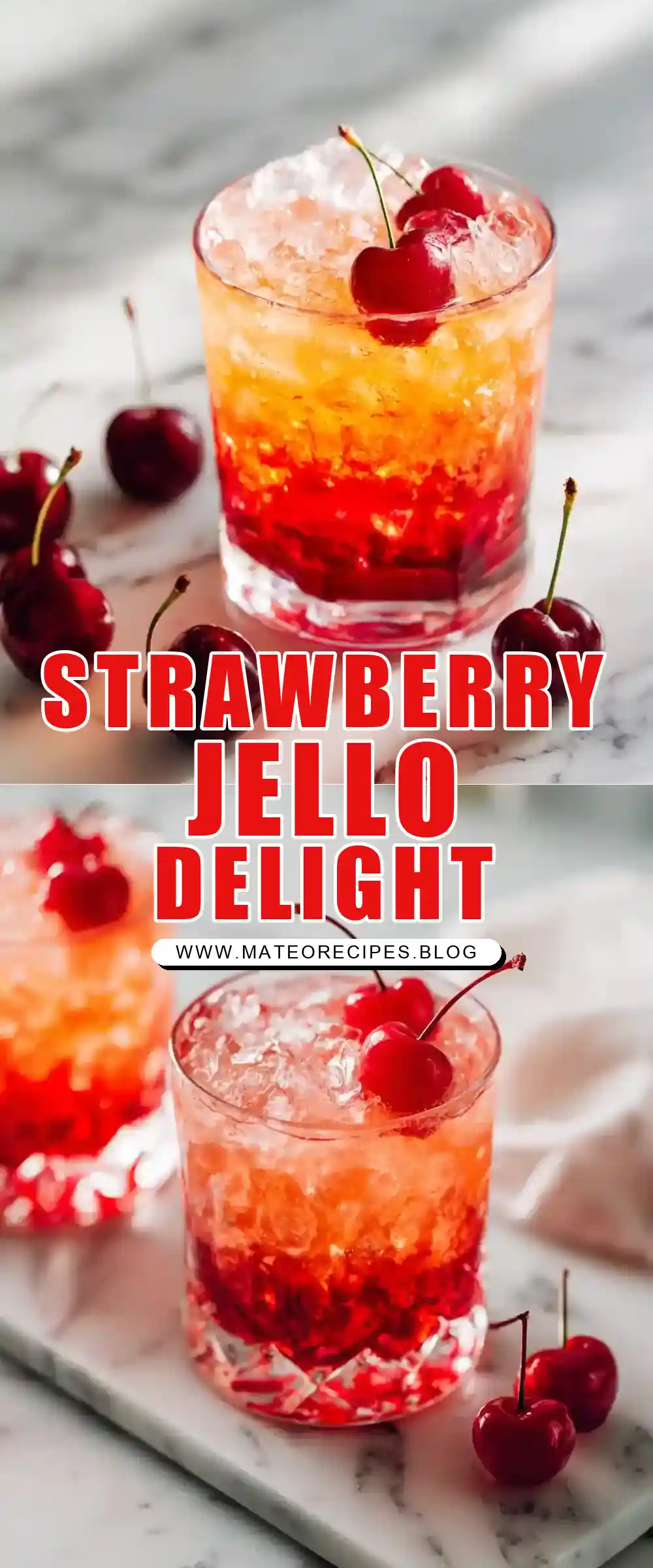 Pinterest pin (Design 1) for Strawberry Jello Salad Dessert
