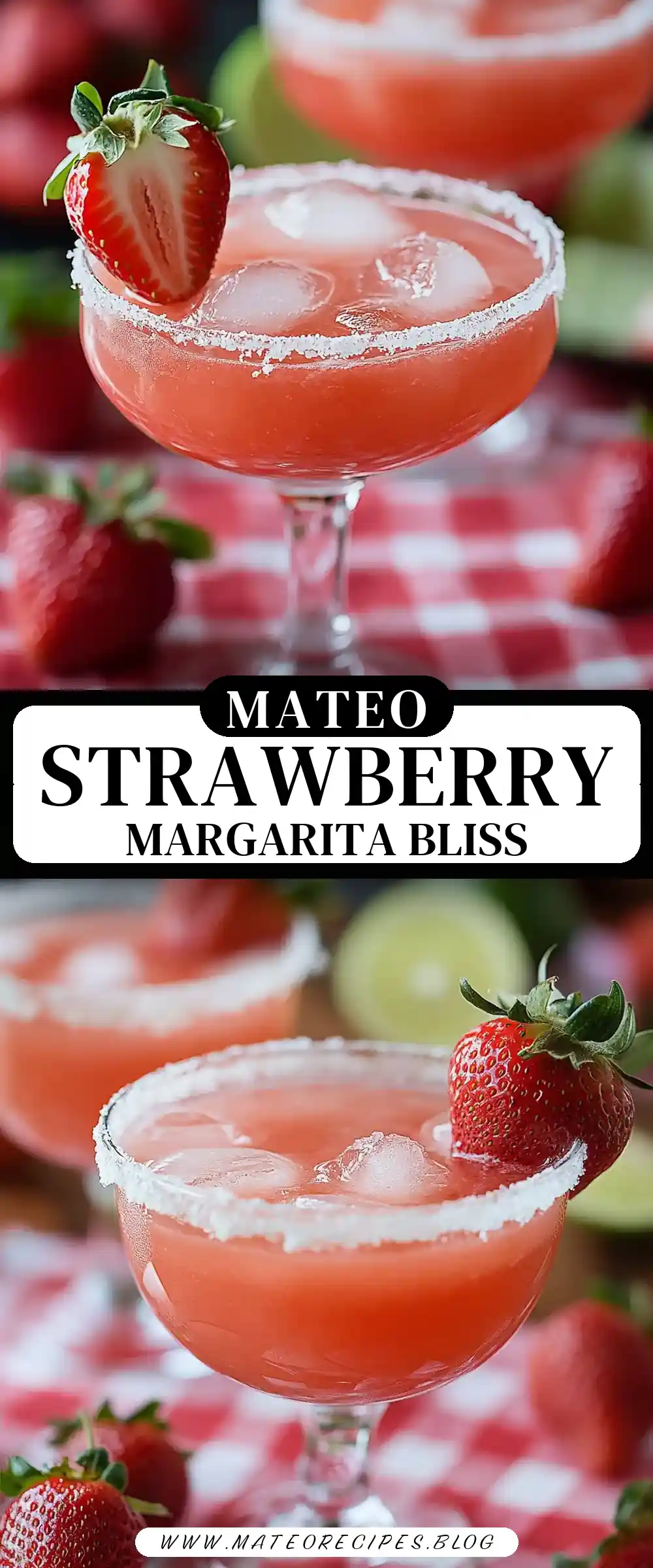 Pinterest pin (Design 3) for Strawberry Margarita Mix