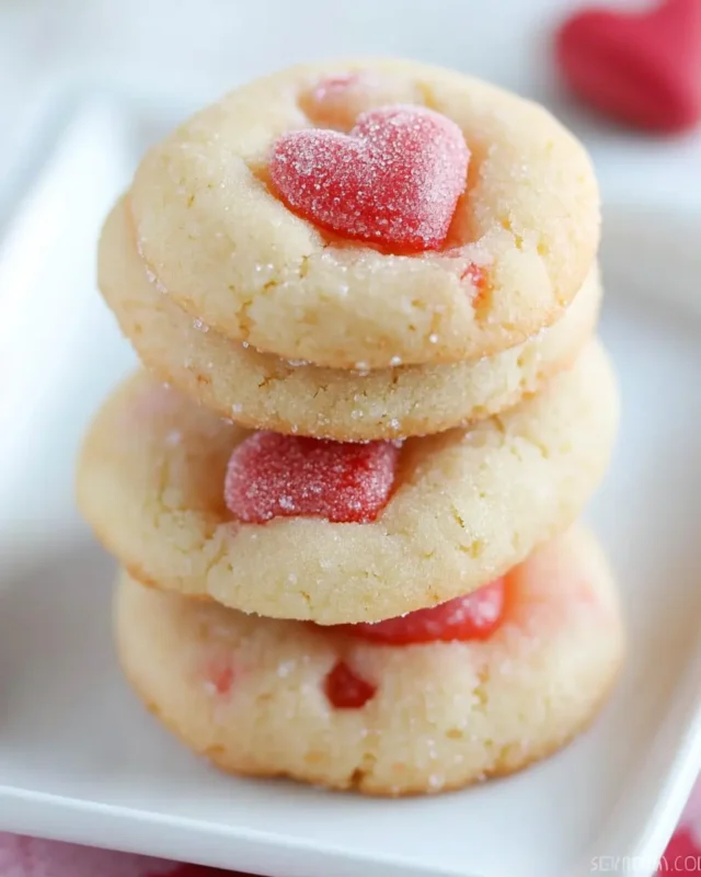 A delicious plate of Sour Patch Kids Valentine’s Day Cookies