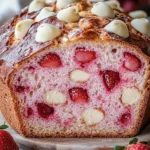 A delicious plate of Sourdough White Chocolate Chips Strawberry Bread