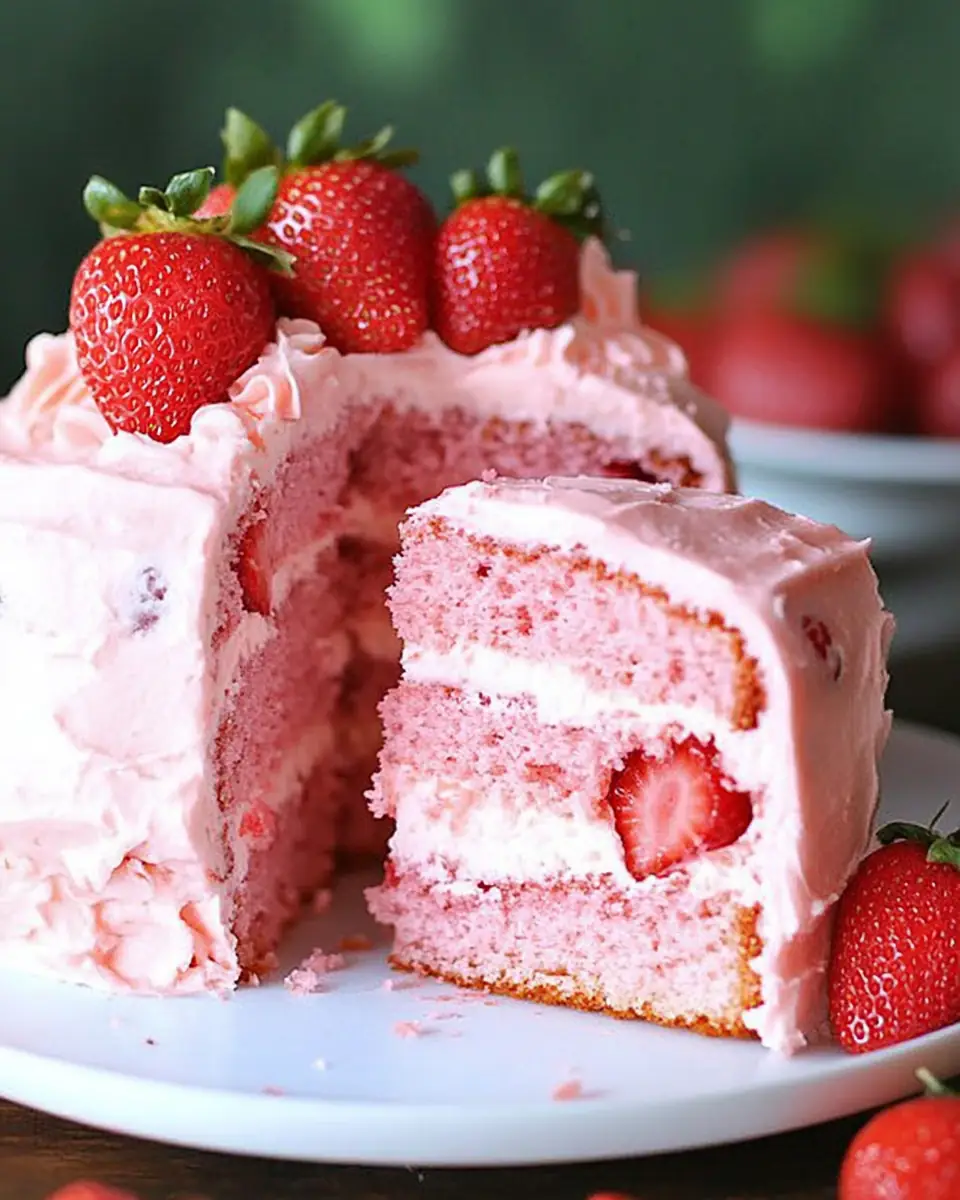 A delicious plate of Strawberry Cake Recipe – From Scratch