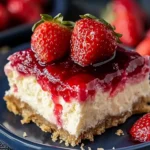 A delicious plate of Strawberry Cheesecake Dump Cake 🍰🍓