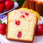 A delicious plate of Strawberry Lemonade Pound Cake