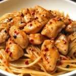 A delicious plate of Sweet Honey Garlic Chicken Pasta