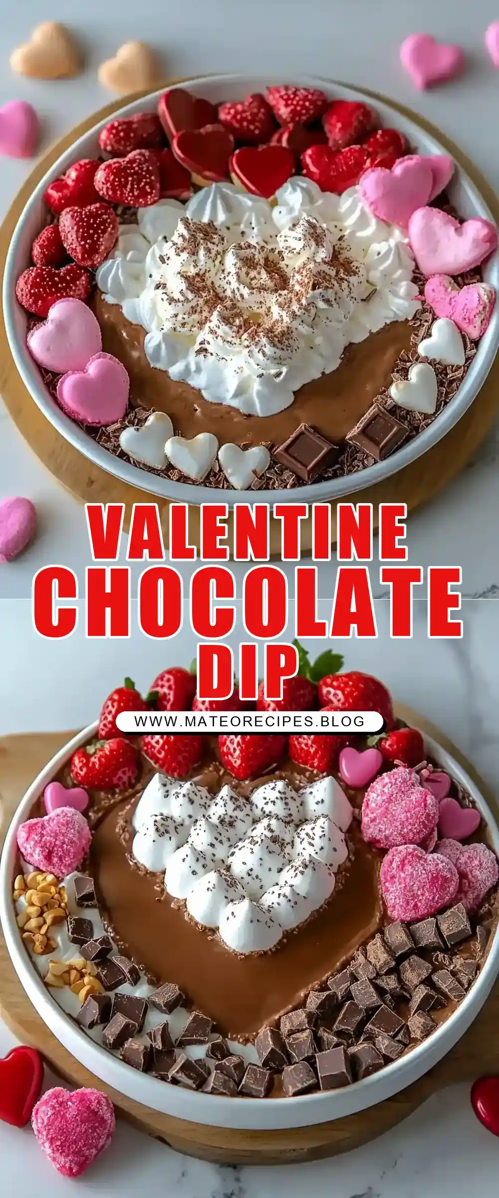 Pinterest pin (Design 1) for Valentine’s Hot Chocolate Dip ❤️☕🍫