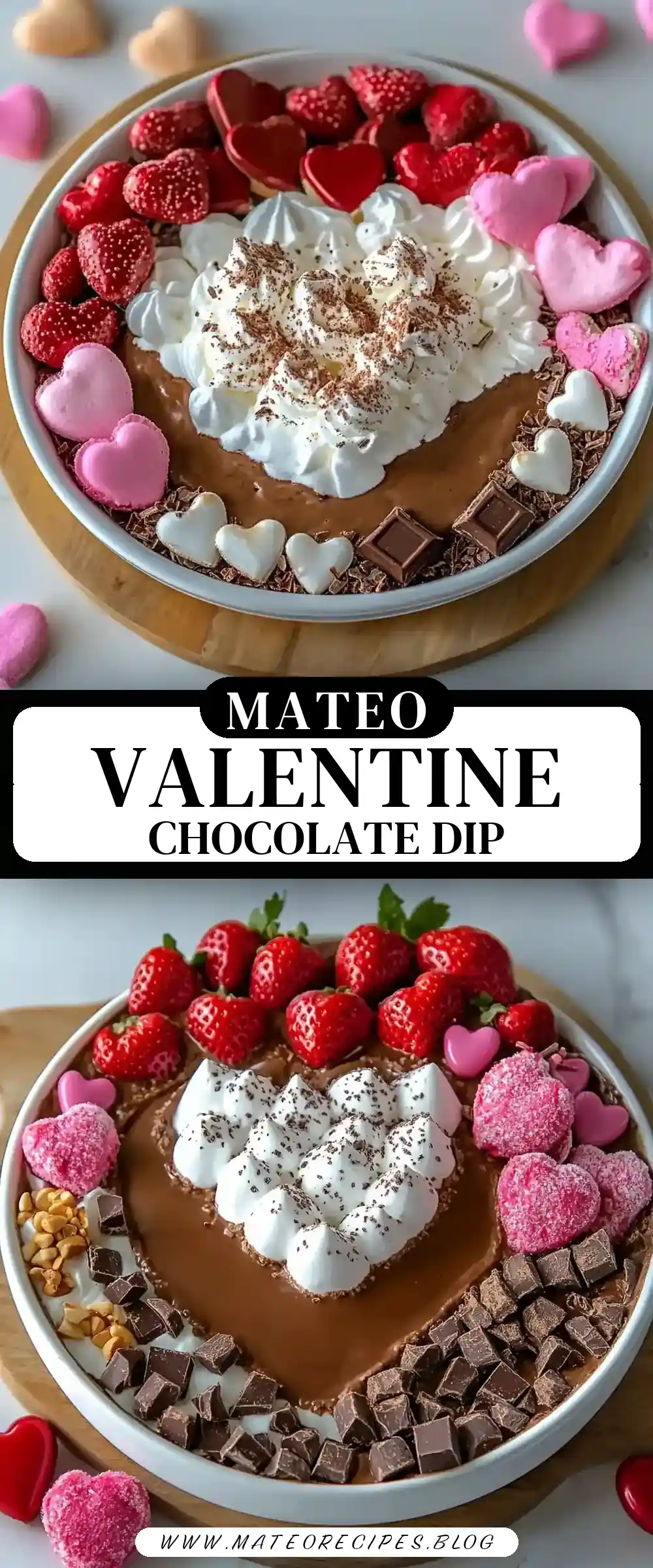 Pinterest pin (Design 3) for Valentine’s Hot Chocolate Dip ❤️☕🍫