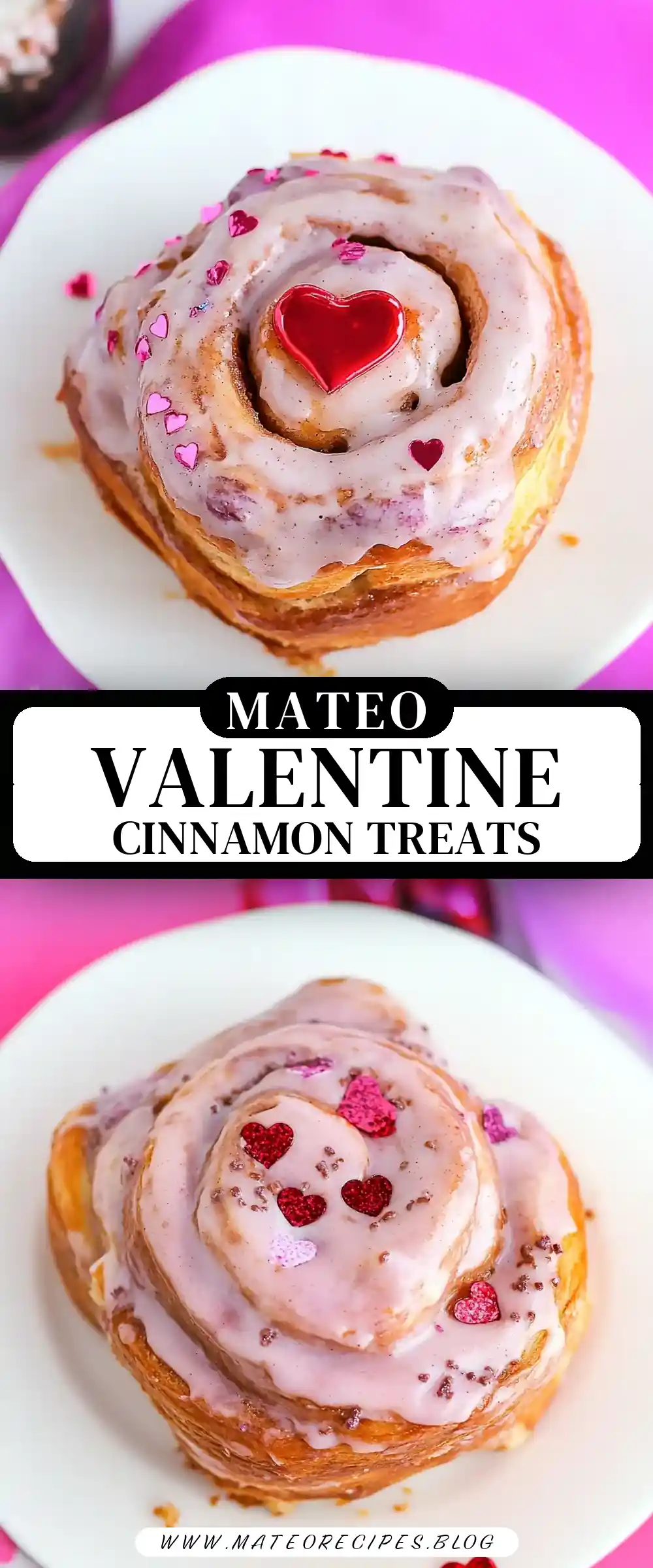 Pinterest pin (Design 3) for Valentine Cinnamon Rolls