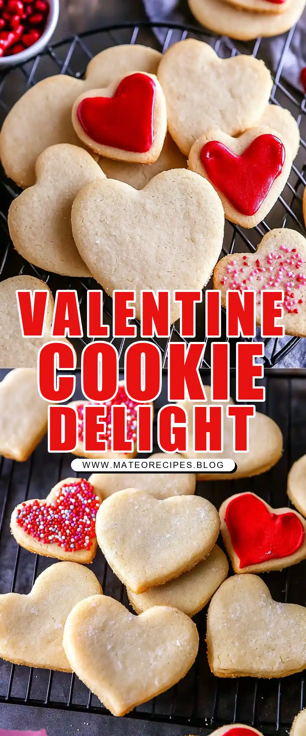 Pinterest pin (Design 1) for Heart Shaped Cookies