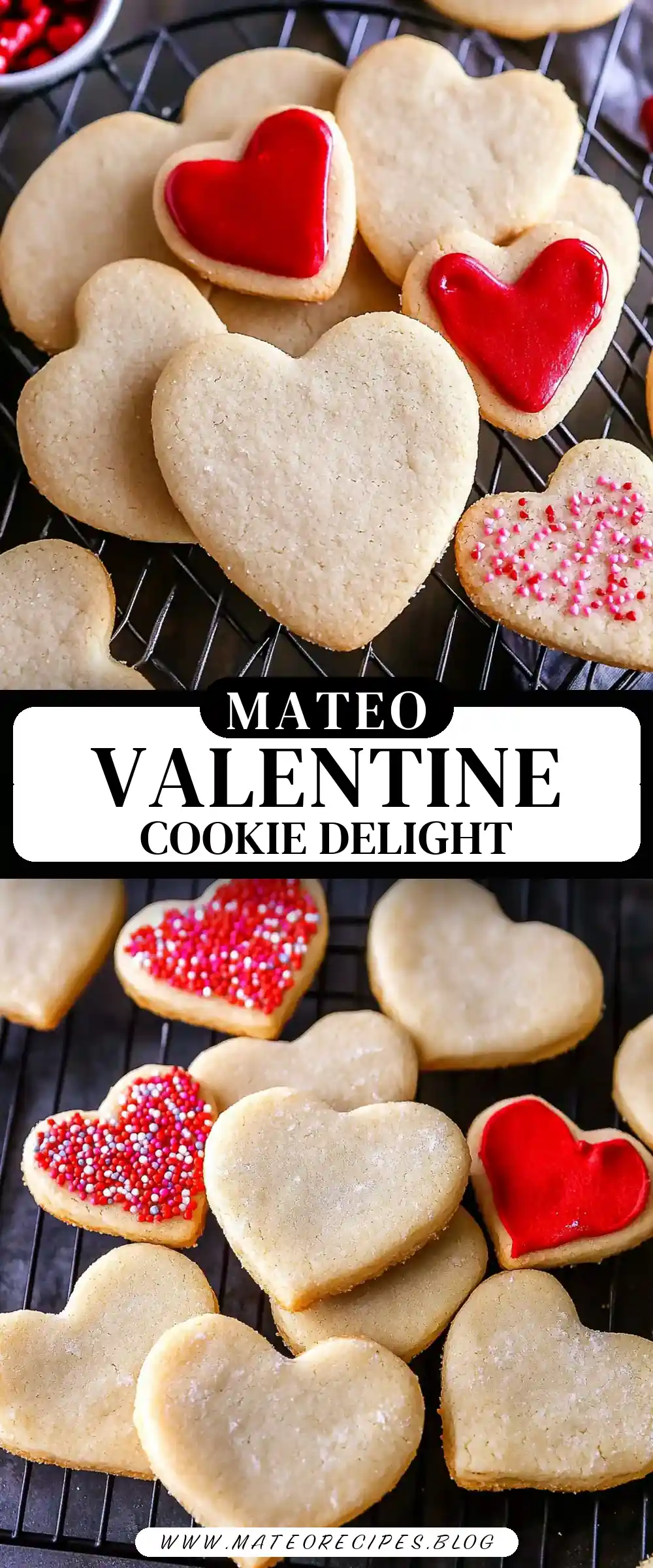 Pinterest pin (Design 3) for Heart Shaped Cookies