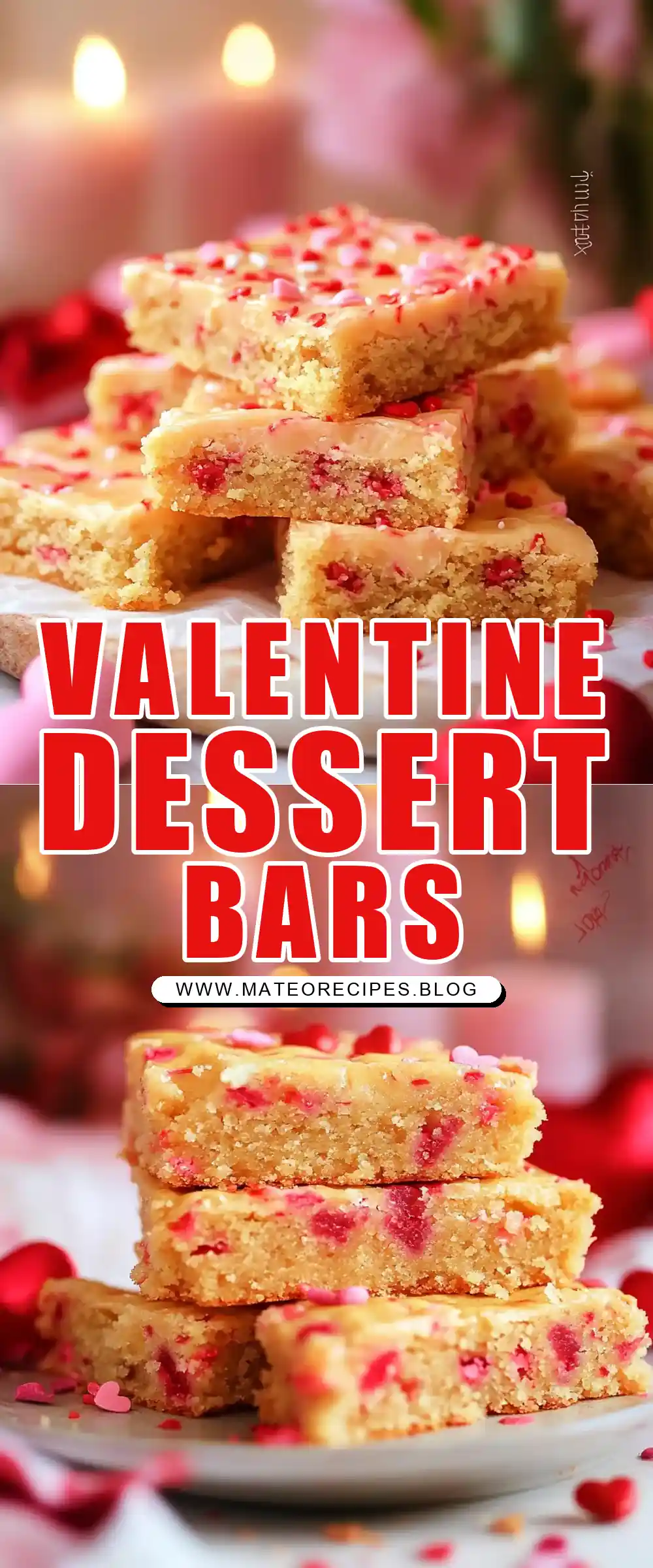 Pinterest pin (Design 1) for Valentine Cake Mix Bars