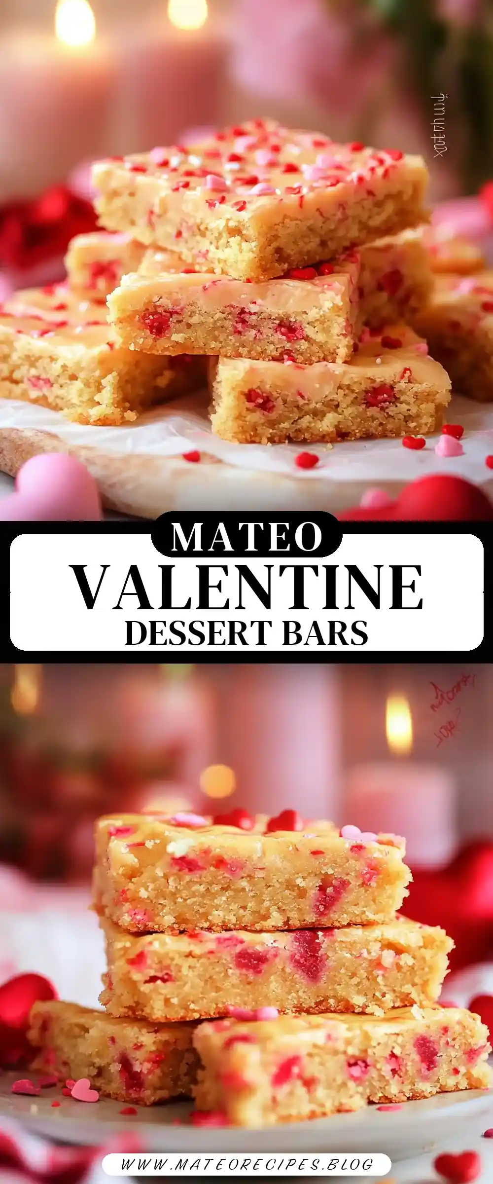 Pinterest pin (Design 3) for Valentine Cake Mix Bars