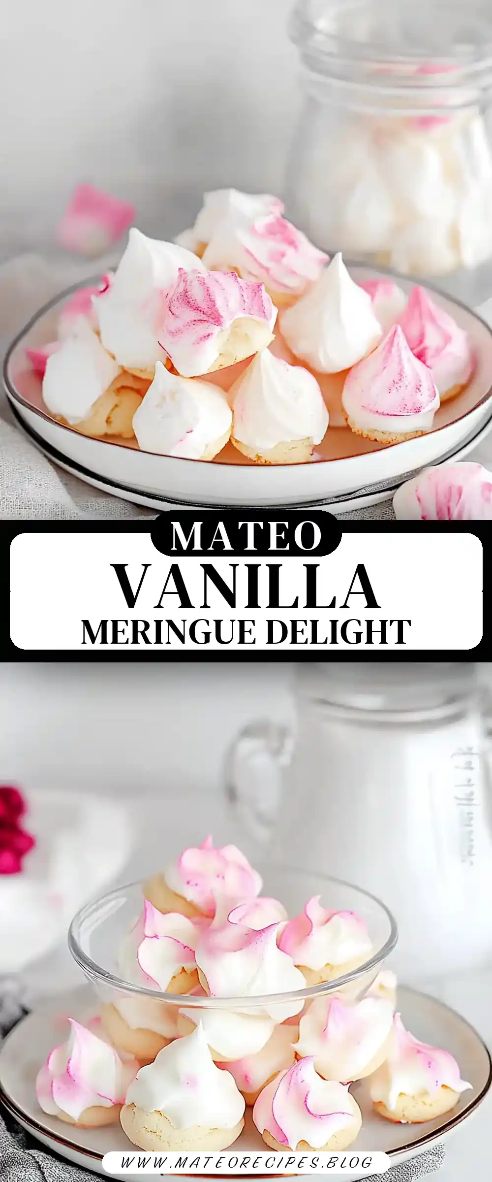Pinterest pin (Design 3) for Vanilla Meringue Cookies