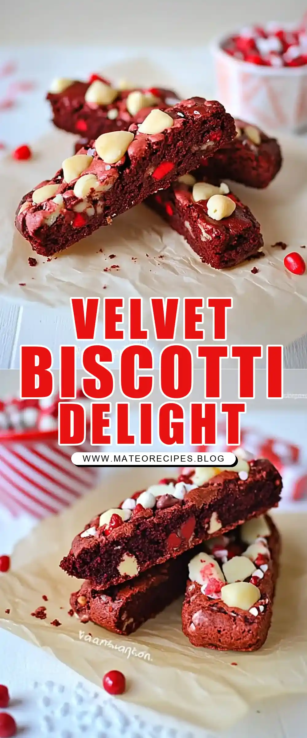 Pinterest pin (Design 1) for Red Velvet Biscotti