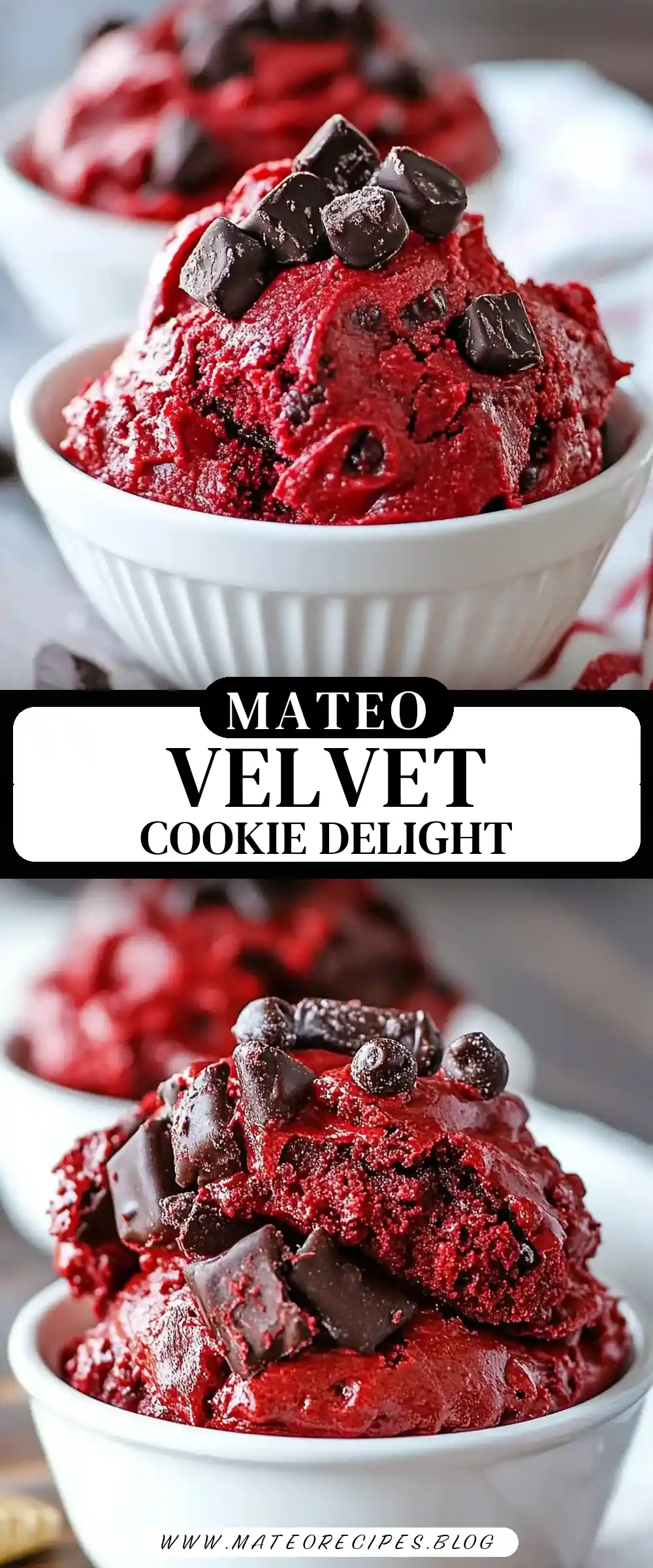 Pinterest pin (Design 3) for Red Velvet Cookie Dough