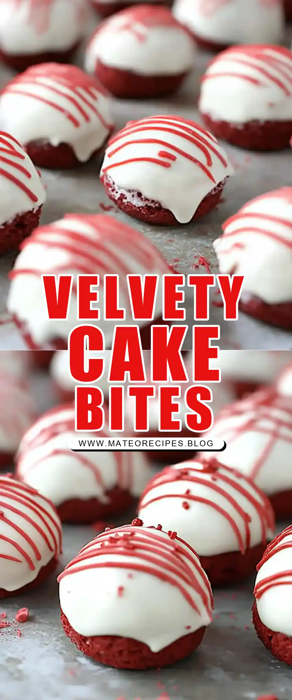 Pinterest pin (Design 1) for Red Velvet Cake Bites