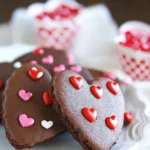 A delicious plate of Valentine Chocolate Sugar Cookies