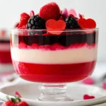 A delicious plate of Valentine Layered Jello Recipe