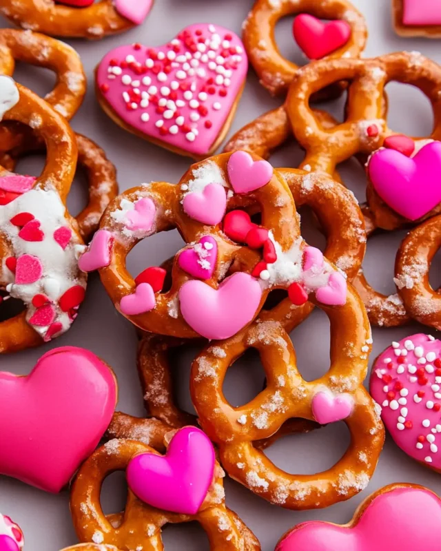 A delicious plate of Valentine Pretzels