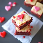 A delicious plate of Valentine Red Velvet Brownies