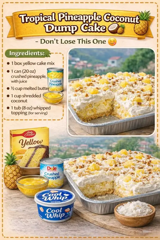 Tropical Pineapple Coconut Dump Cake