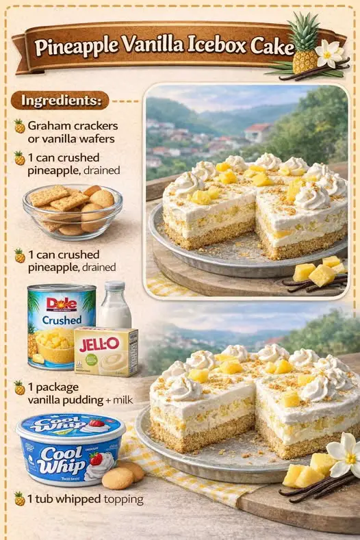 Pineapple Vanilla Icebox Cake