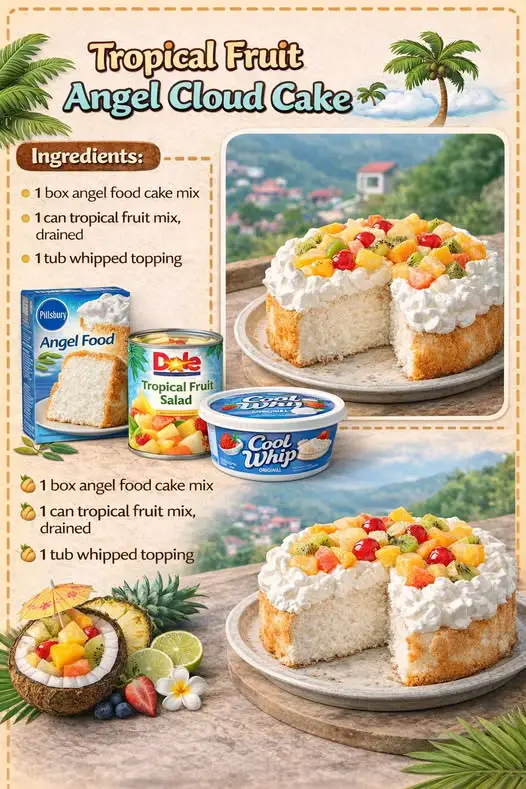 Tropical Fruit Angel Cloud Cake