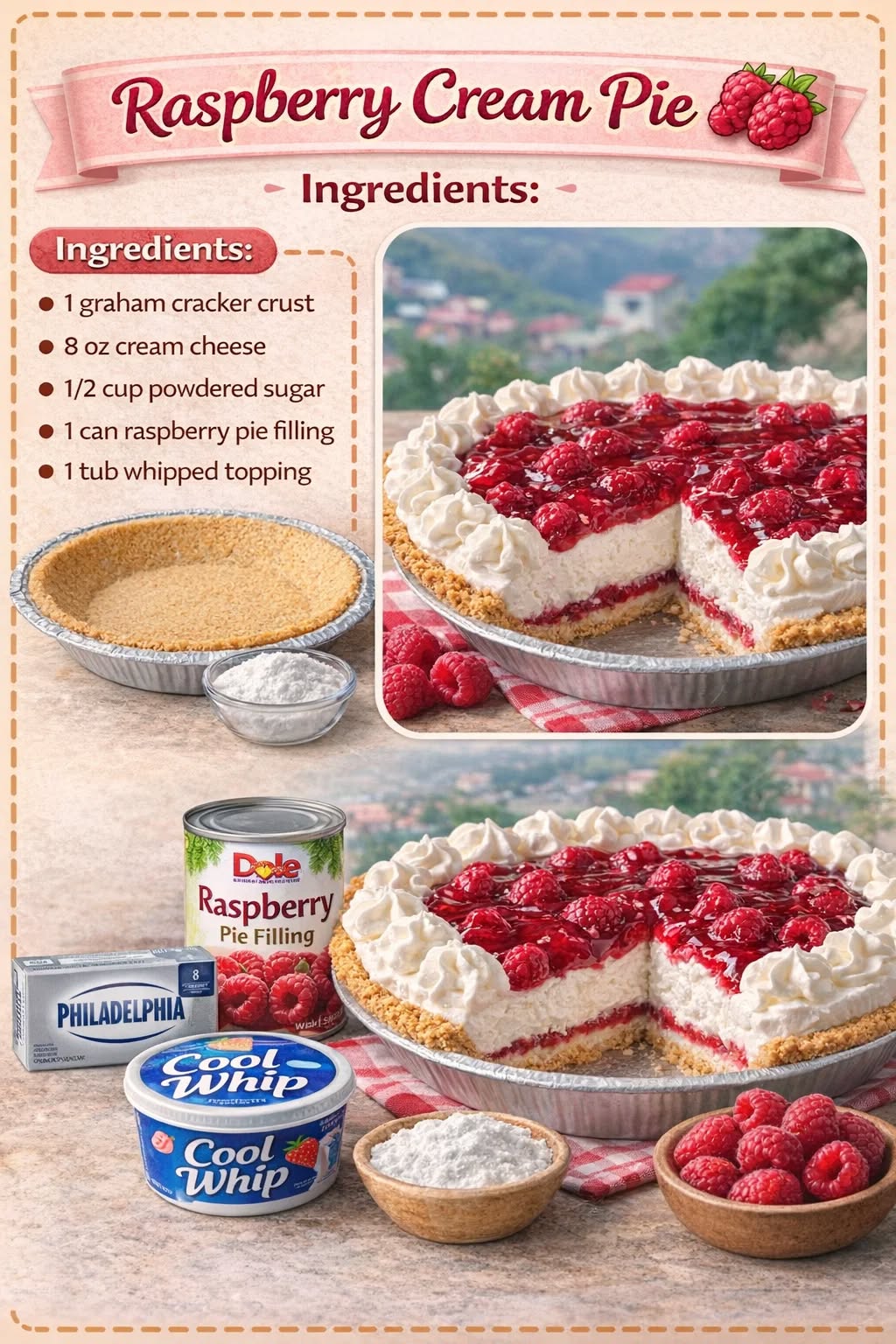 Raspberry Cream Pie