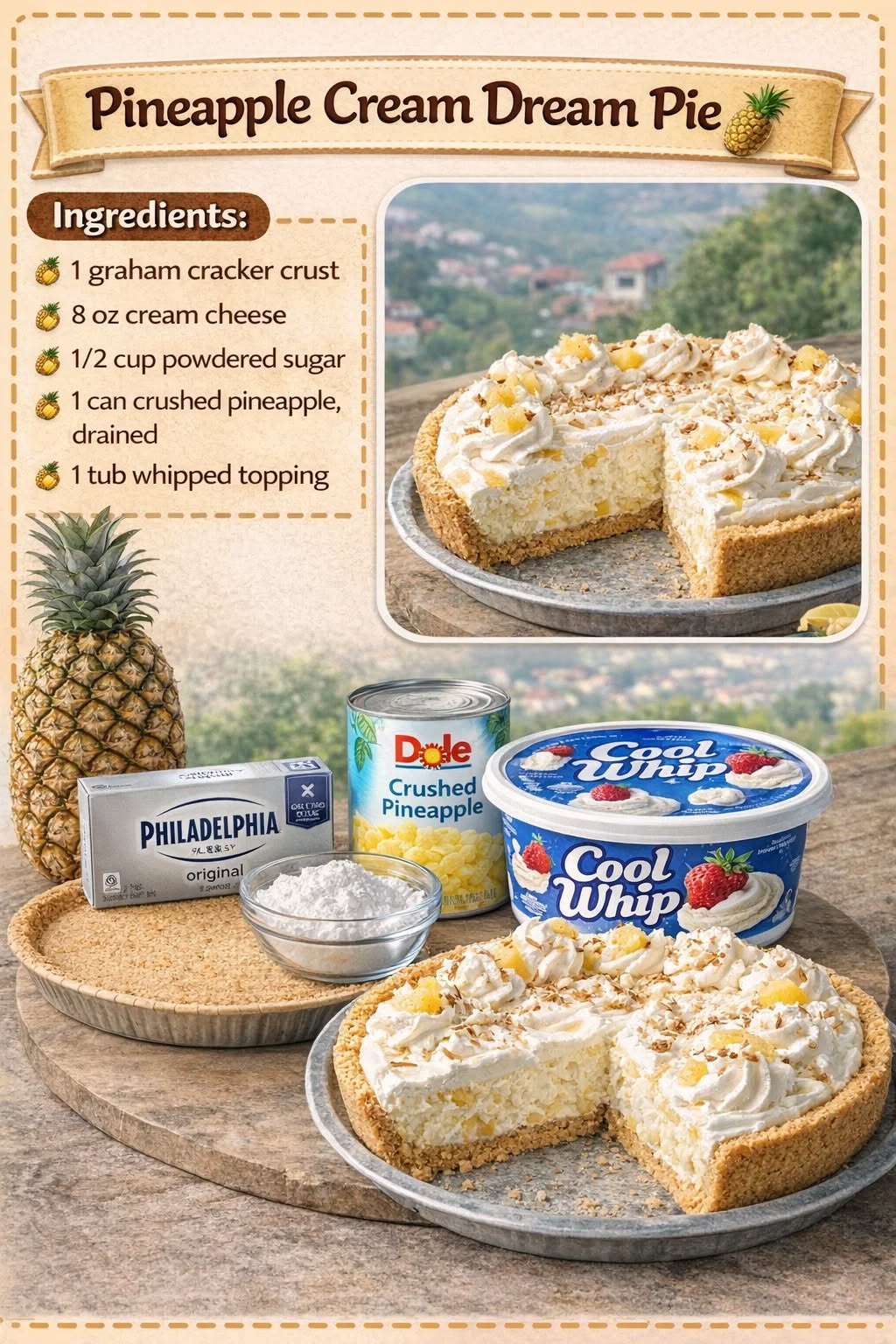Pineapple Cream Dream Pie