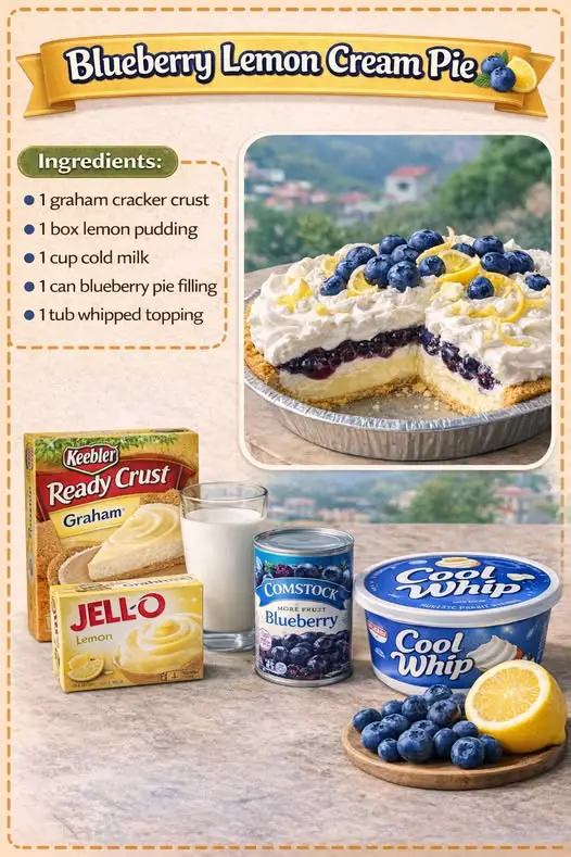 Blueberry Lemon Cream Pie