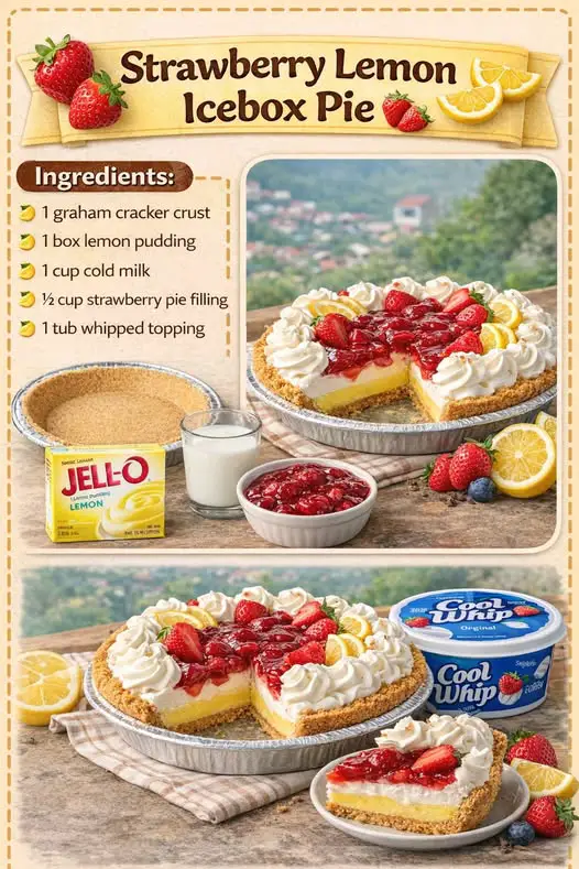 Strawberry Lemon Icebox Pie