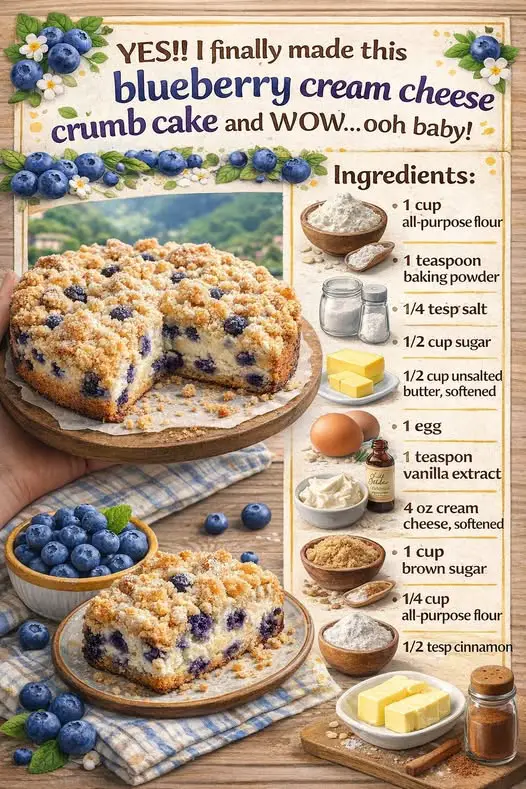blueberry cream cheese crumb cake