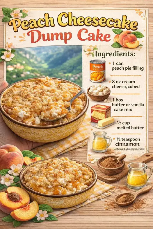 Peach Cheesecake Dump Cake
