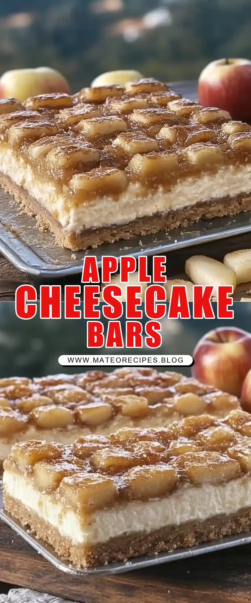Pinterest pin (Design 1) for Apple Pie Cheesecake Bars 🍎