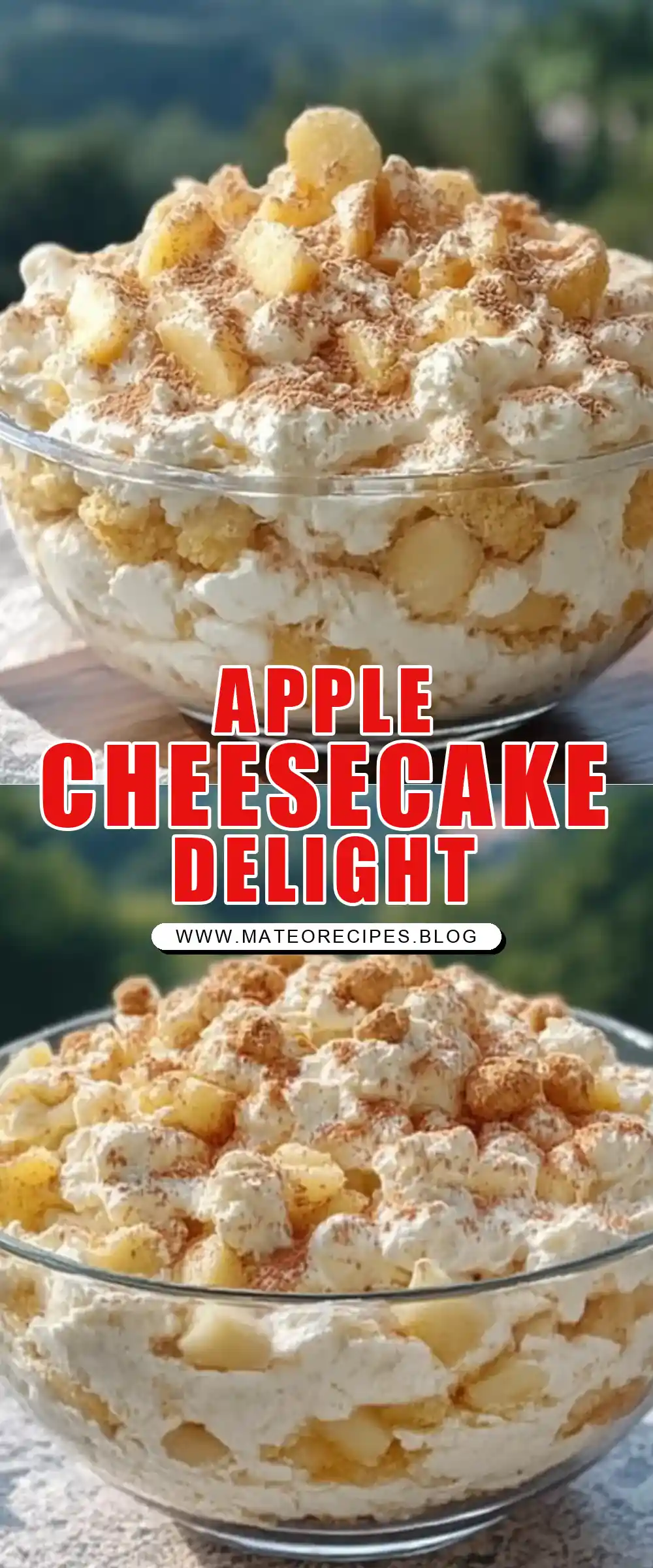 Pinterest pin (Design 1) for Apple Cheesecake Fluff 🍎