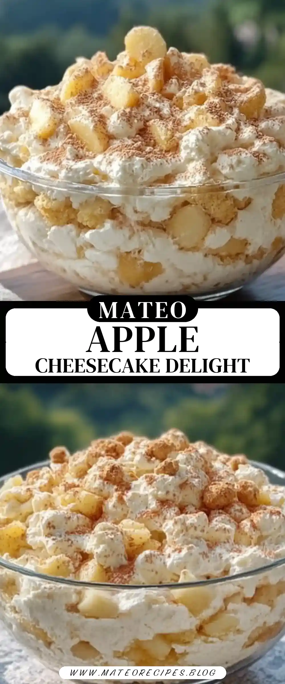 Pinterest pin (Design 3) for Apple Cheesecake Fluff 🍎