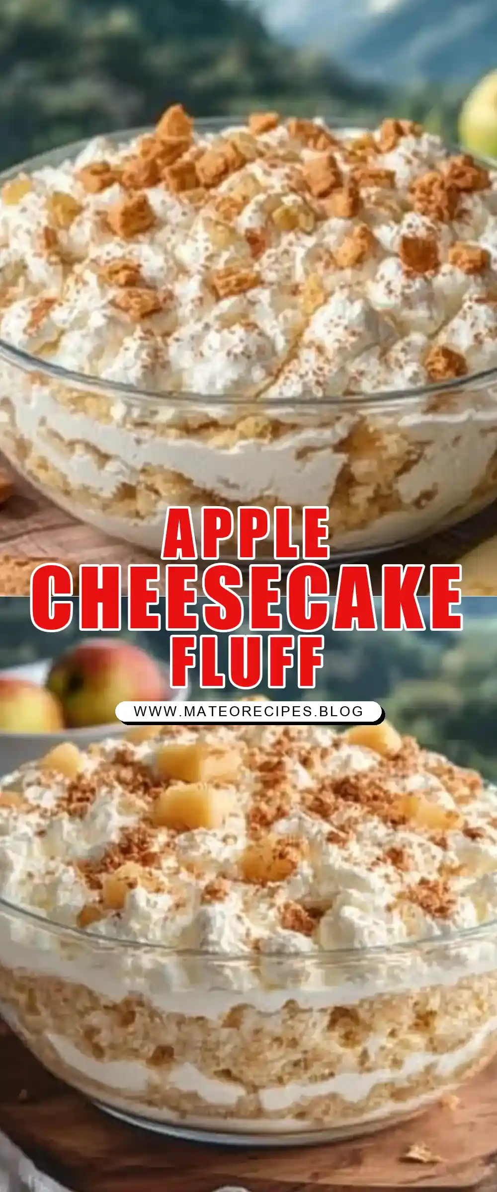 Pinterest pin (Design 1) for Apple Pie Cheesecake Fluff