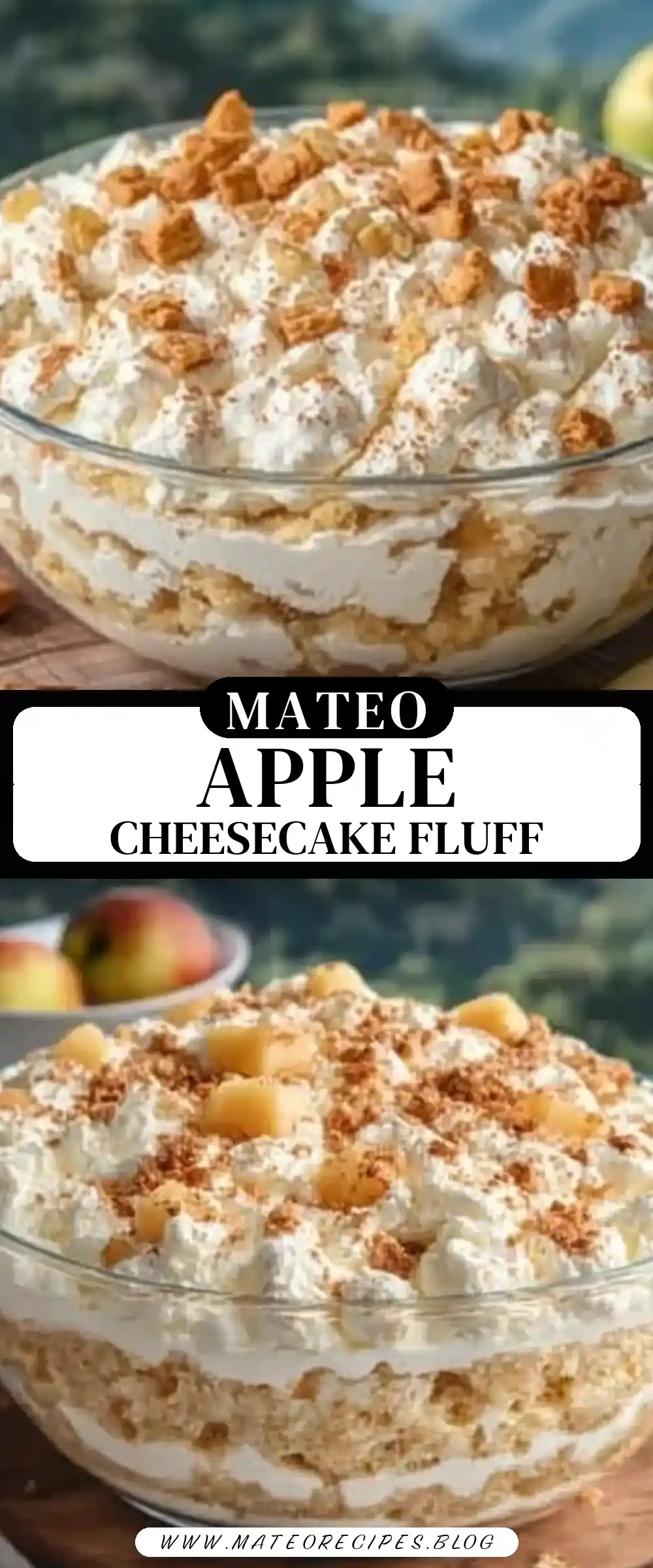 Pinterest pin (Design 3) for Apple Pie Cheesecake Fluff